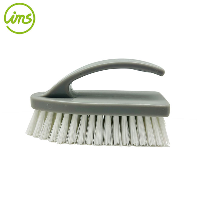 Made in Malaysia Scrubber Brush With Handle - Gray